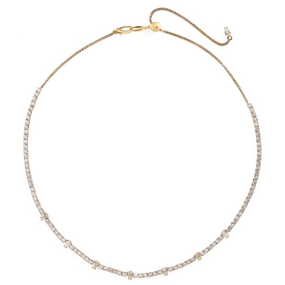 Nadri Love All Pear Cubic Zirconia Tennis Necklace silver - Picture 1 of 6